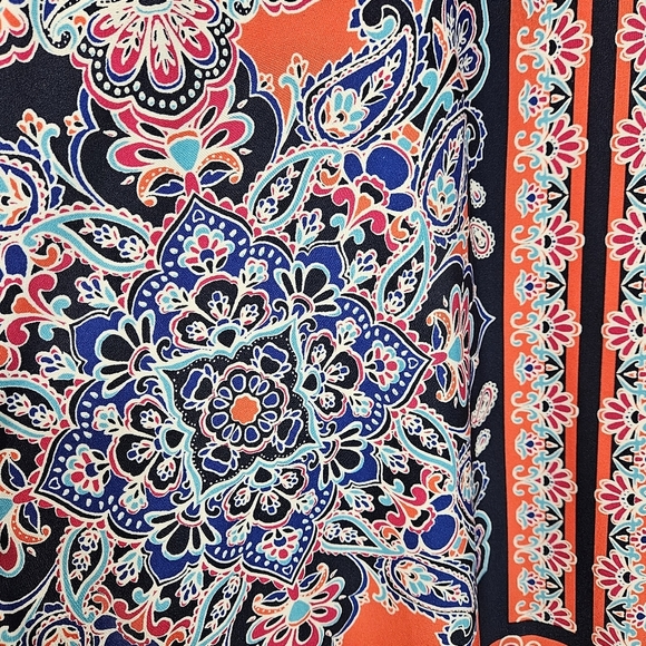 Avenue Boho Sleeveless Top - Orange and Blue - Plus Size 18/20 - Picture 4 of 5